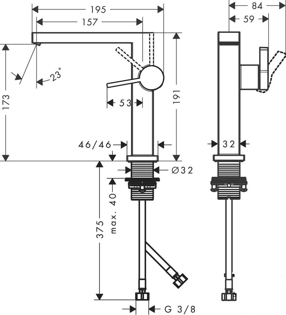 Змішувач для умивальника HANSGROHE Tecturis E 150 CoolStart (73040000)