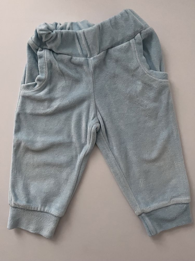 Dres niemowlęcy welurowy bluza z kapturem spodnie 74/80