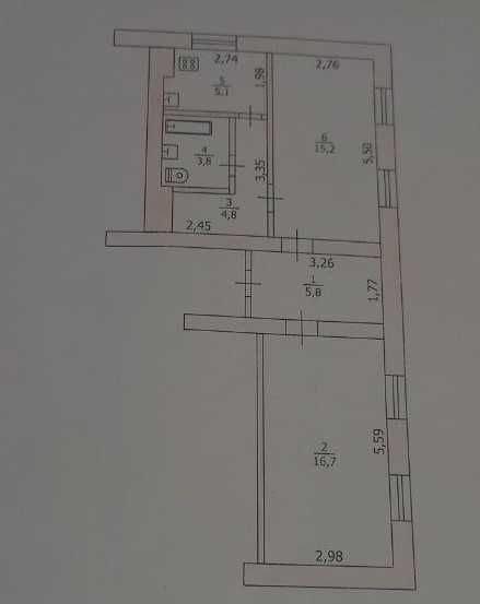 Продам 2-х комнатную квартиру (ПХЗ)