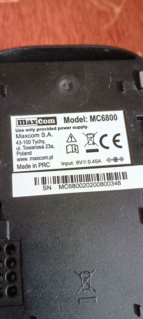 Telefon bezprzewodowy stacjonarny Maxcom  sprawny dla seniora