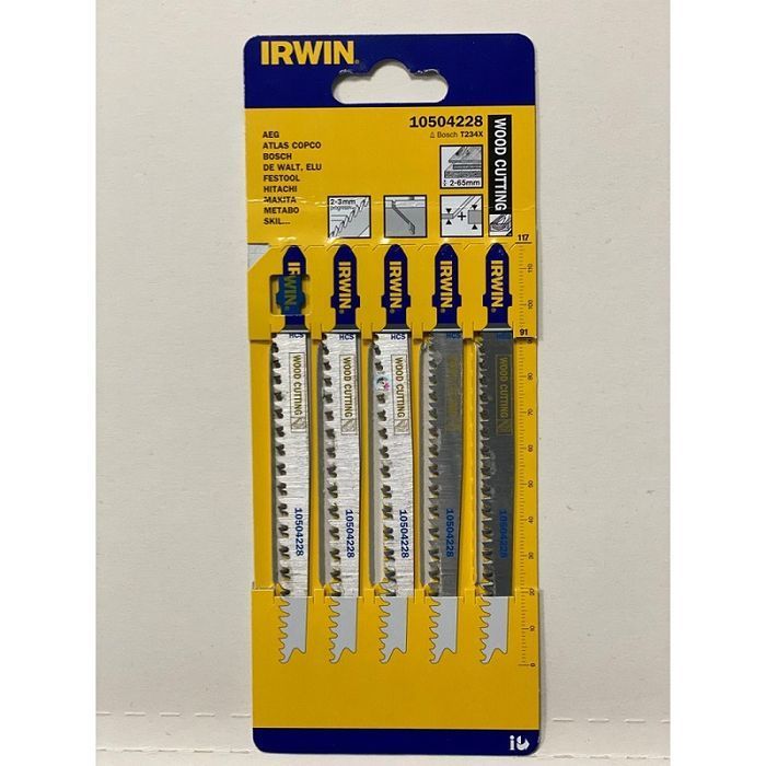 Brzeszczot Do Drewna Do Wyrzynarki Komplet 5Sztuk Typ T234X Irwin