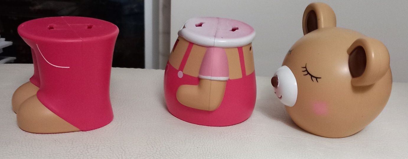 Mealheiro infantil com 3 compartimentos em forma de urso