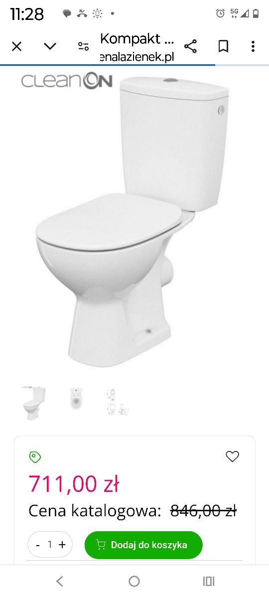 WC kompakt uniwersalnym super firmy Cersanit model Arteco z deską