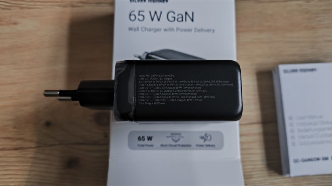 Nowa ładowarka sieciowa Silver Monkey GAN 65W USB-C USB-A