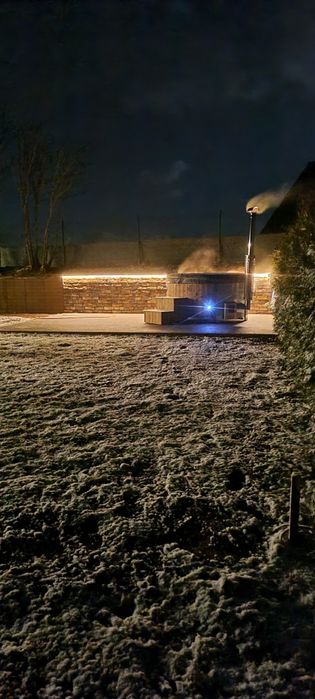 Domek na Kaszubach z kominkiem i balia staw rybki