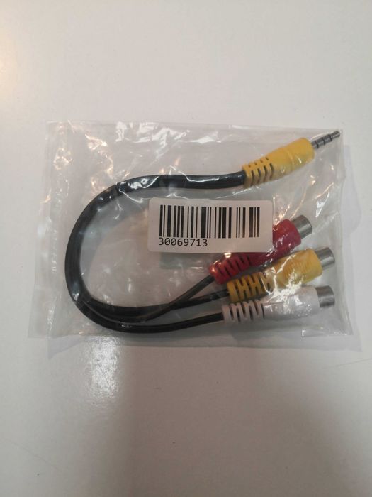 Kabel 1X JACK 3,5mm wtyk żółty/ 3X RCA cinch gniazdo W/Y/R