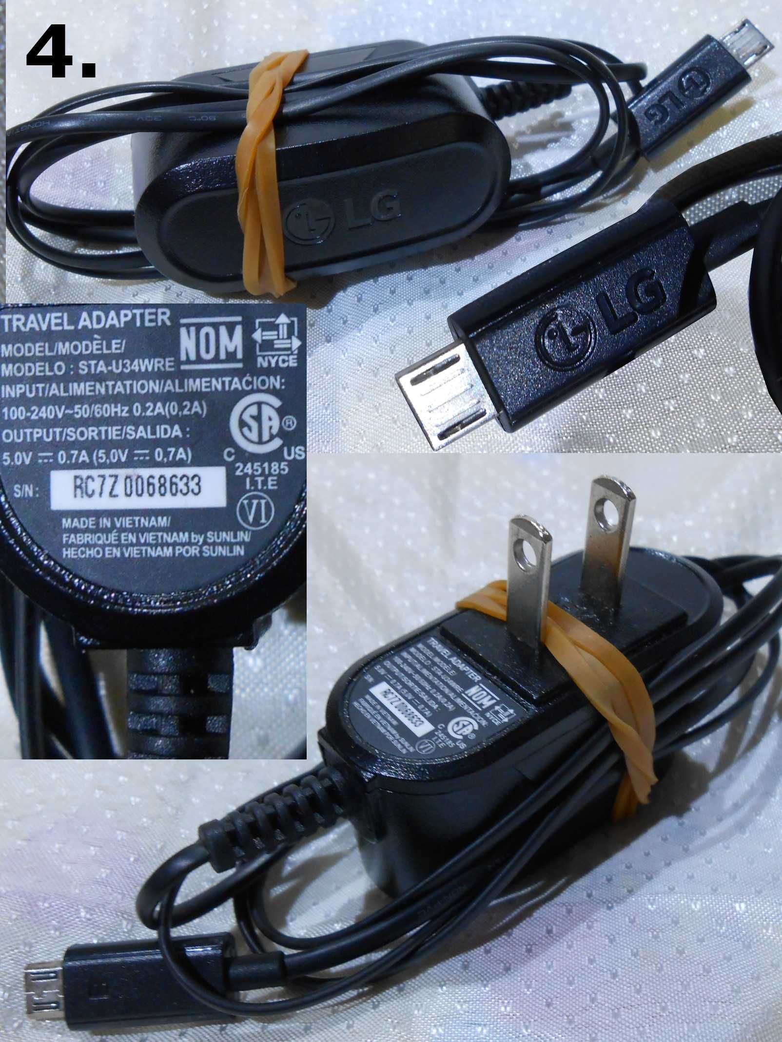 6 шт Старые зарядки Nokia Samsung LG micro USB тонкая S20-Pin