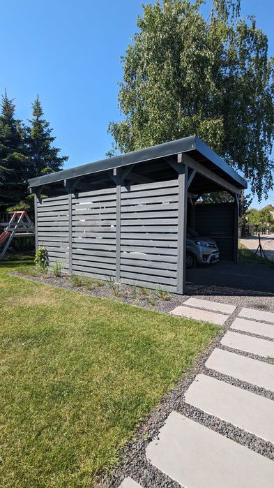 Zima Wiata garażowa zadaszenie auta altana drewniana garaż drewniany