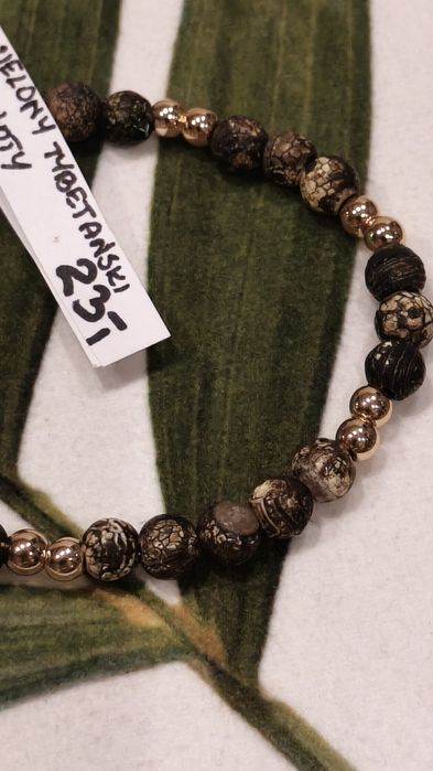 Bransoletka z naturalnych kamieni Agat tybetański