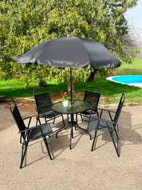 Садовий комплект стіл крісла та парасолька витонченість і міцність
