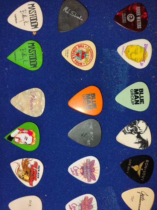 Conjunto de pahetas de guitarra raras