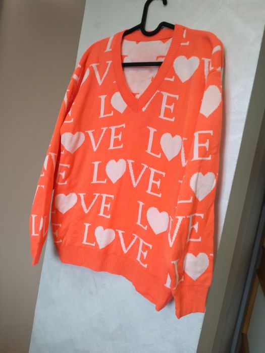 Kataliński sweter neonowy pomarańczowy biust do 100 cm