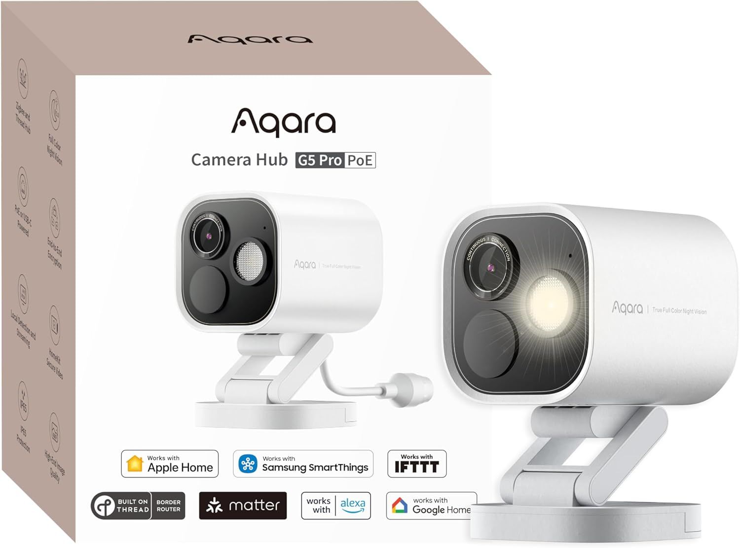 Aqara 4MP Kamera G5 Pro PoE, Zewnętrzna Kamera Bezpieczeństwa