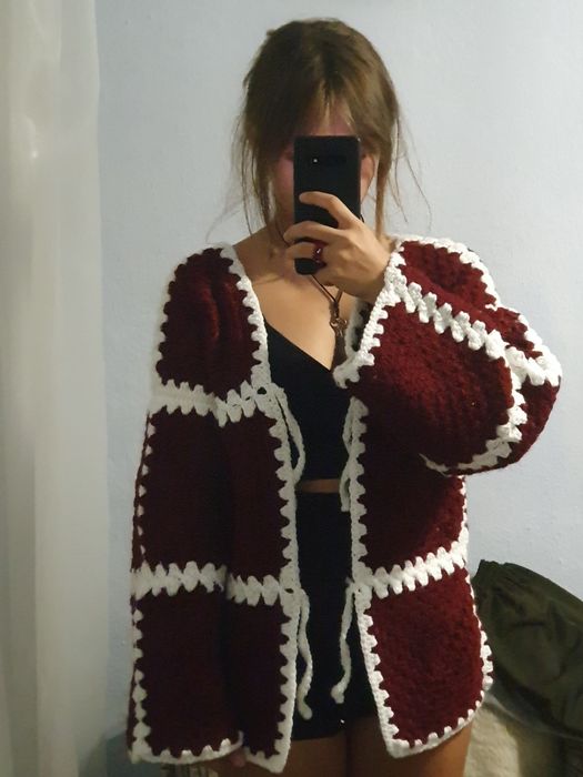 Вязаный кардиган ручной роботы