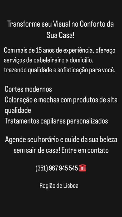 Cabelereiro Domicílio