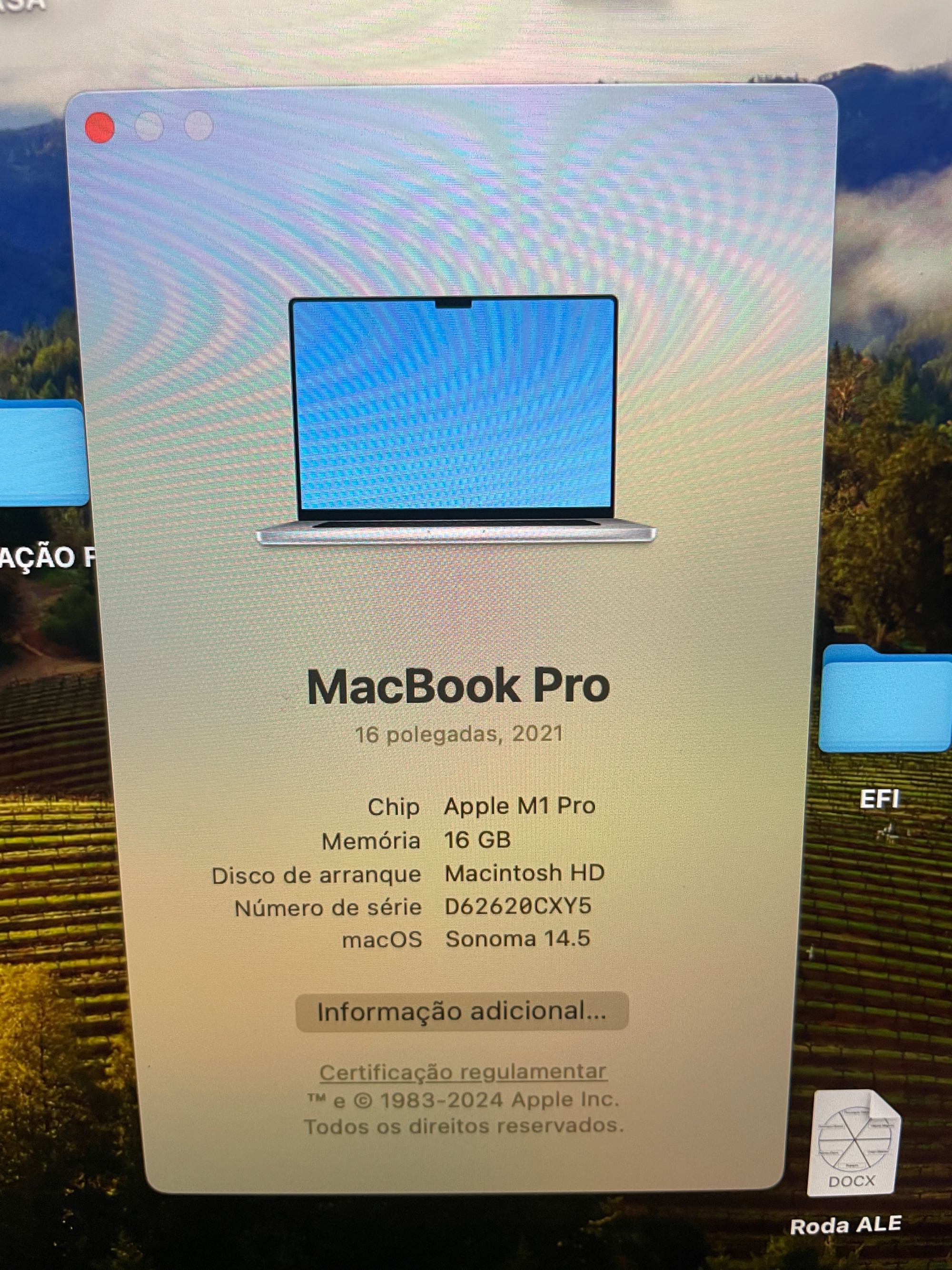 Apple Macbook Pro M1 de 16” com 3 anos de garantia e seguro