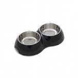 Miska podwójna metalowa dla psa melamina M 320ml-160ml COMFY szara