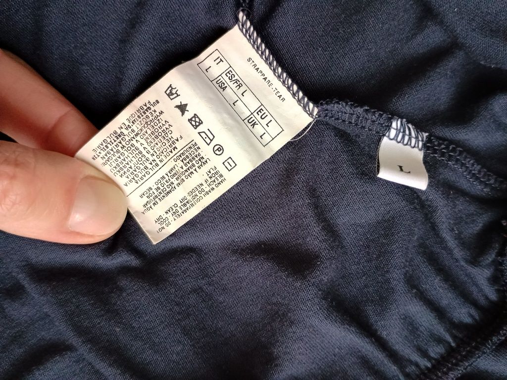 Intimissimi 40 L Tall granatowa letnia sukienka MIDI głęboki dekolt V