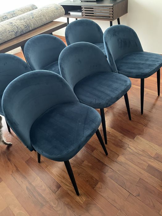Cadeiras de veludo