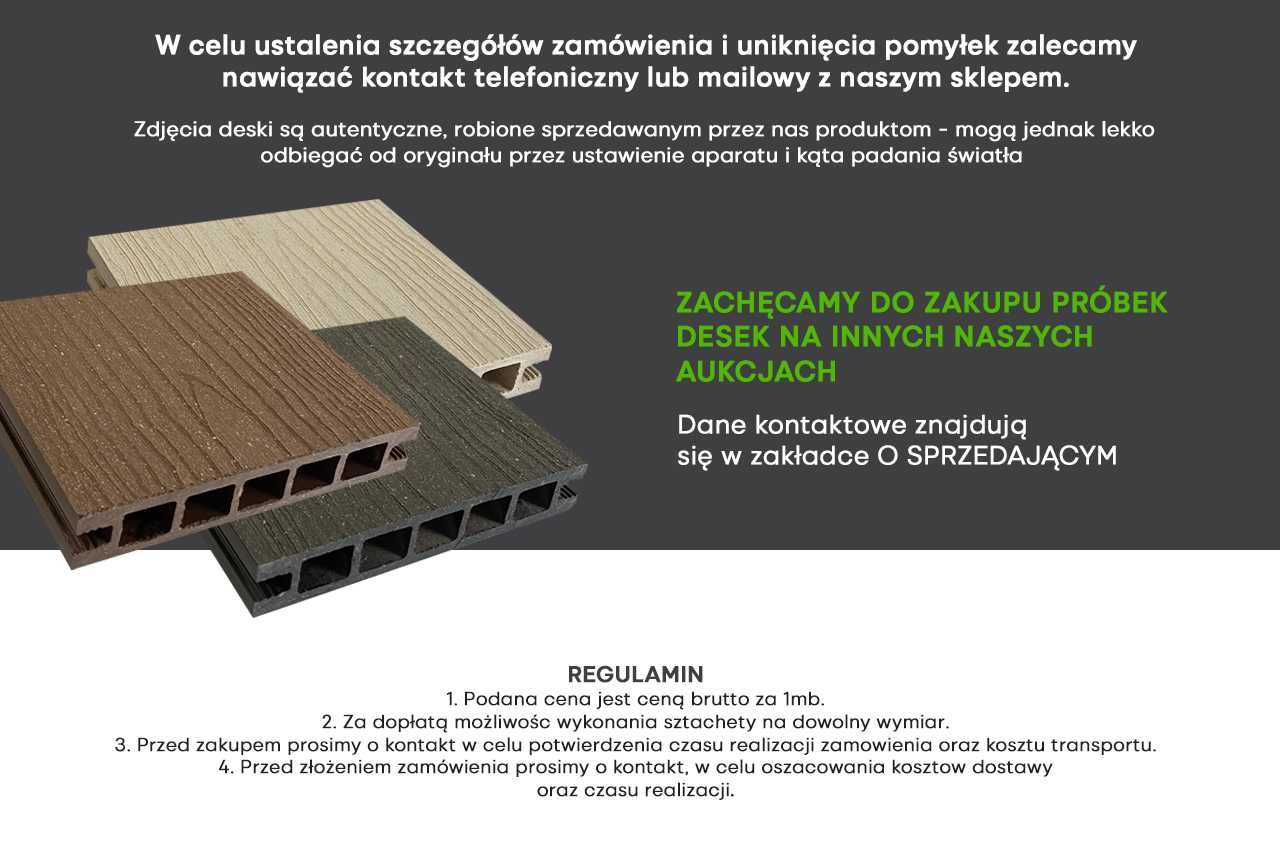 Deska kompozytowa Tarasowa WPC PŁASKA Producent Inowrocław NOWOSĆ !