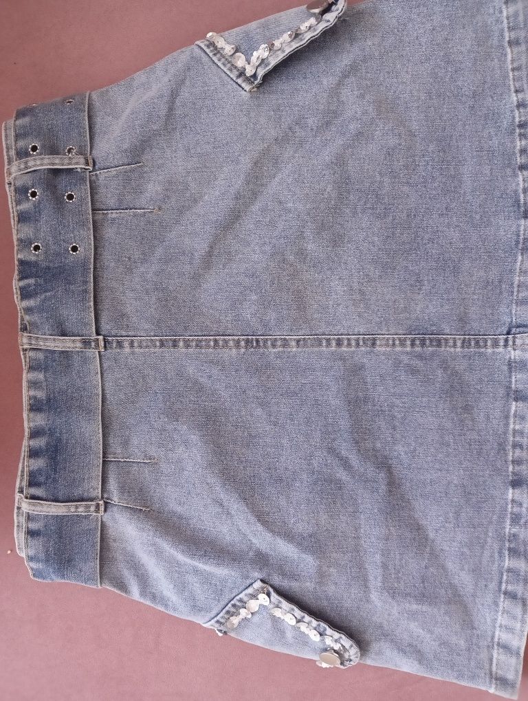 Spódnica jeans cyrkonie