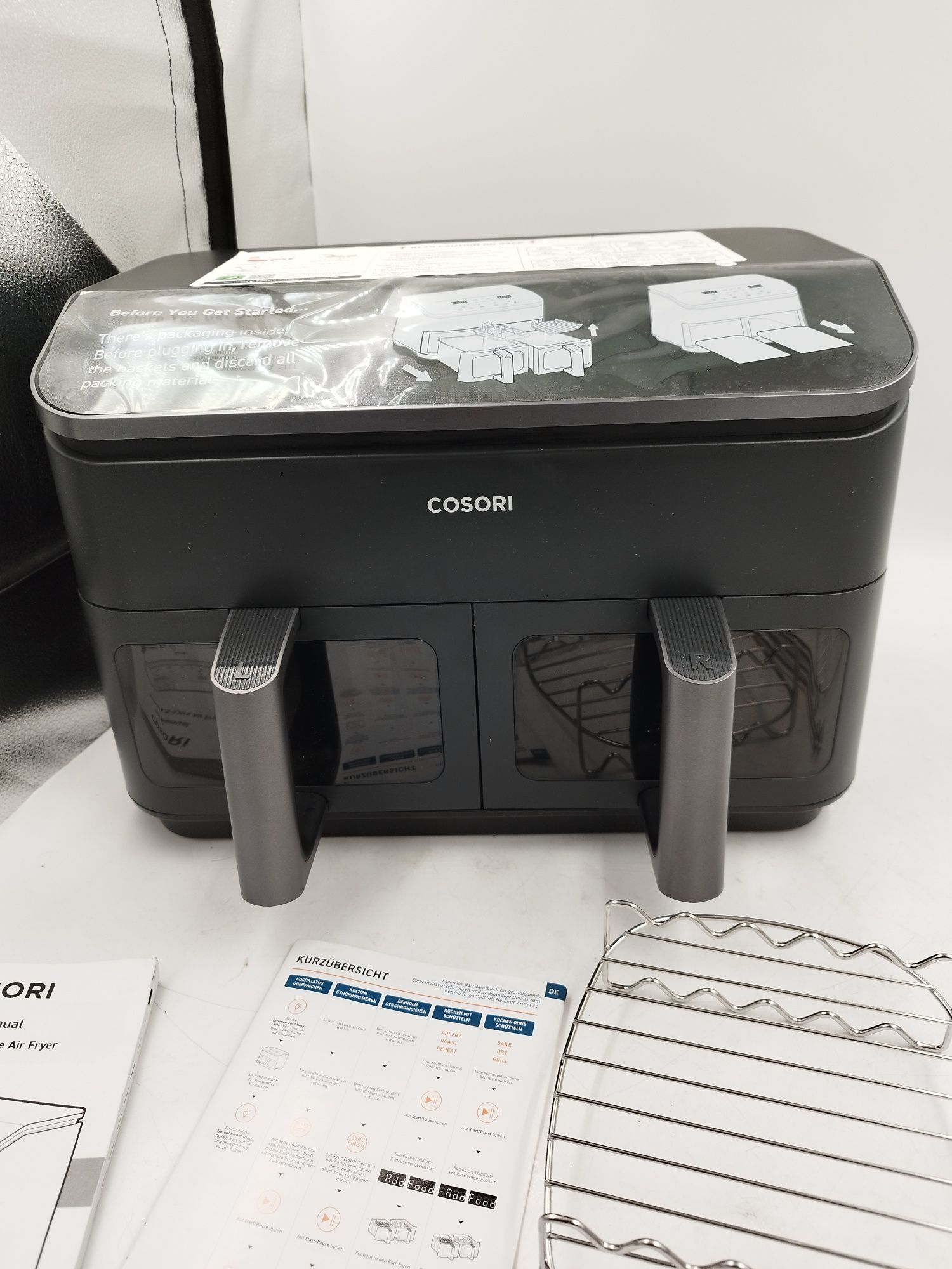 Cosori caf-r901 frytkownica XXL 8.5l dwie szuflady