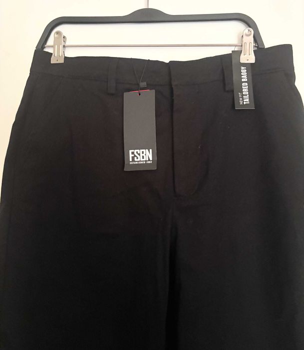 Spodnie męskie JEANSOWE czarne bawełna elsatan FSBN L XL BAGGY