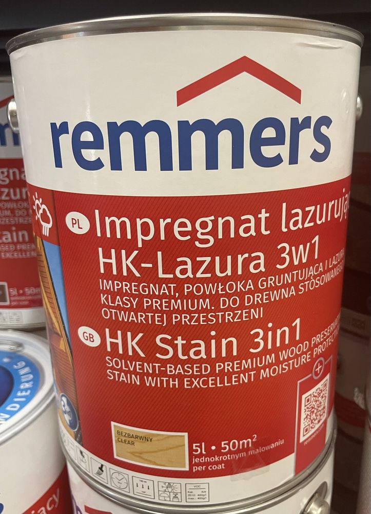 Impregnat do drewna 5 l.  Remmers HK-Lasur 3 w 1