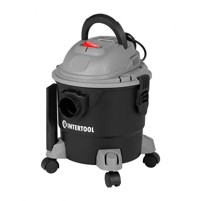 Пилосос будівельний 1 кВт, бак 15 л, шланг 1,5 м. INTERTOOL DT-1015.
