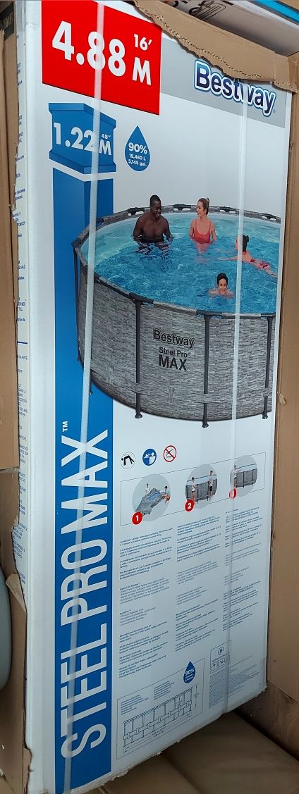 BASEN NOWY ogrodowy na stelażu Steel Pro MAX™ BESTWAY, 488x122 cm