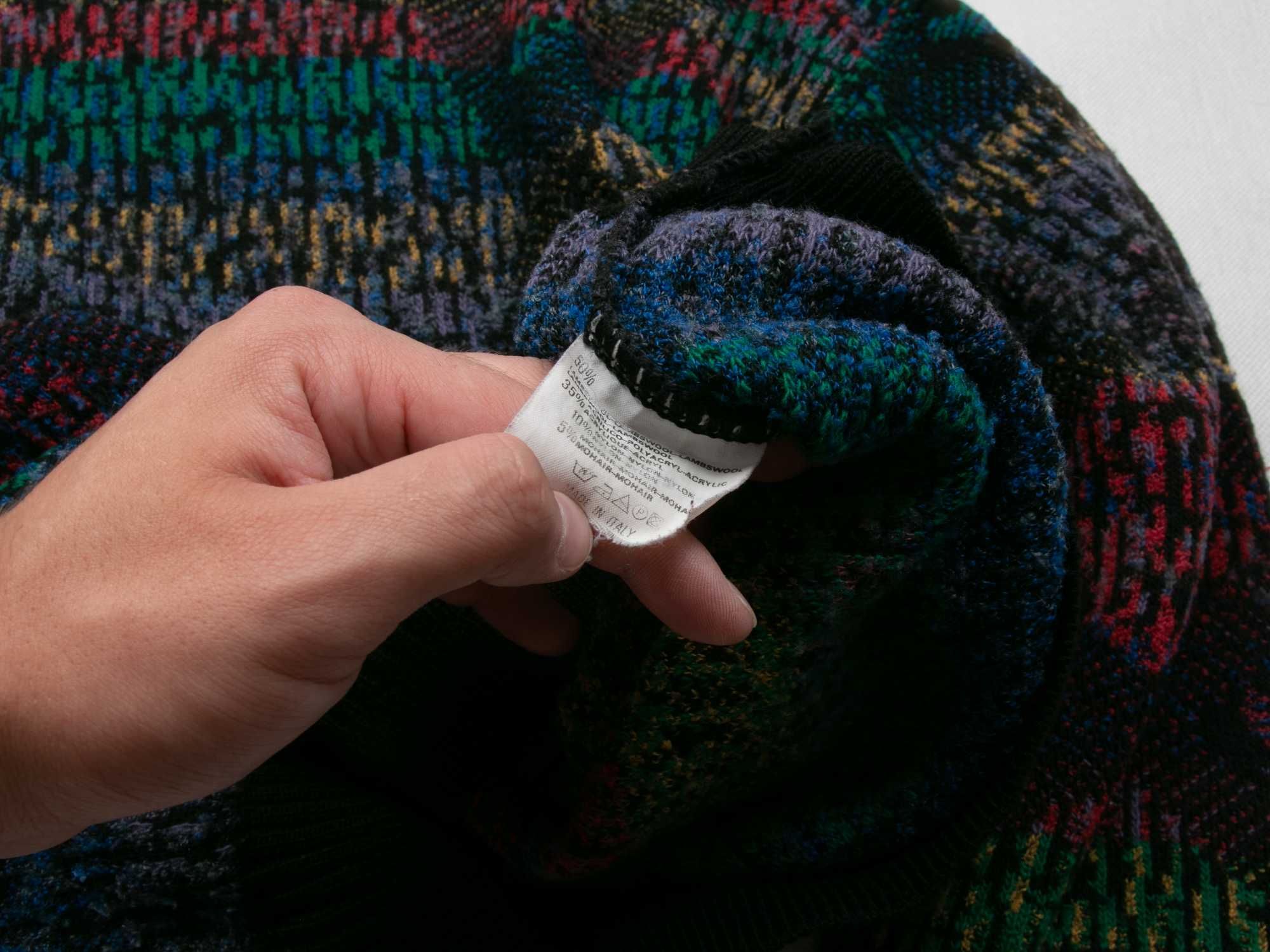 Sweter vintage moherowy we wzory made in Italy M