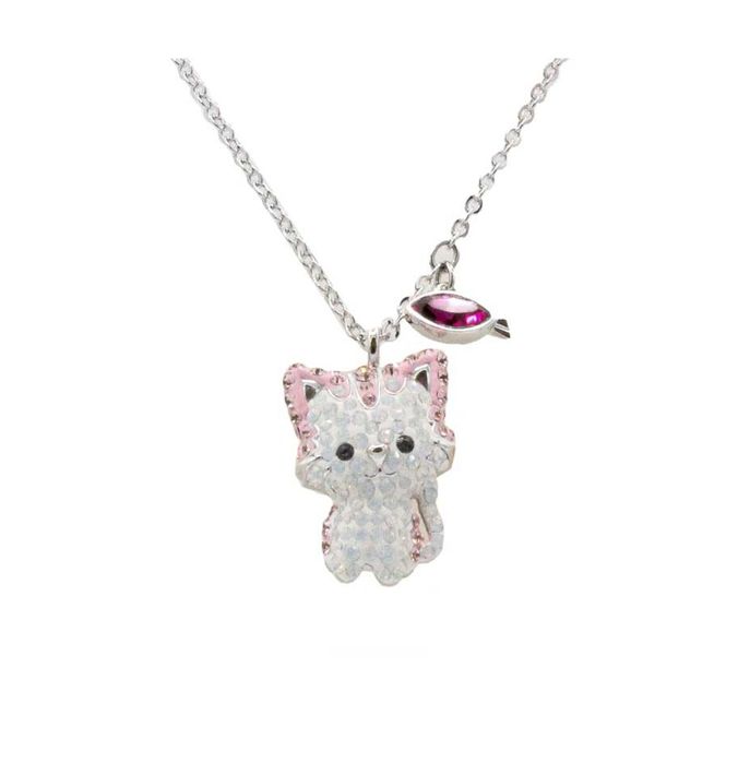 SWAROVSKI kolczyki + naszyjnik KITTY, prezent komunia