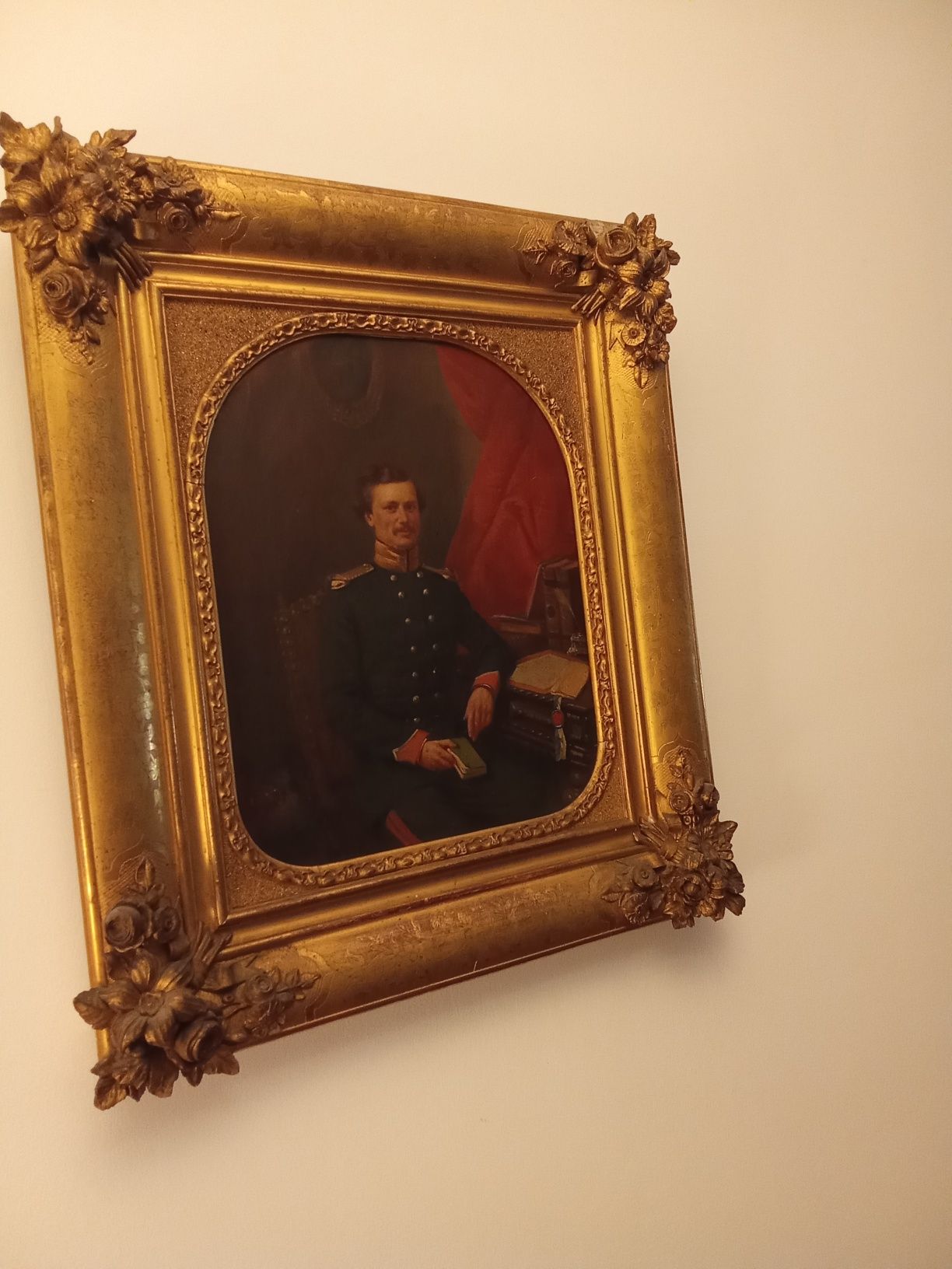 Pintura Séc XIX emoldurado com talha Douro