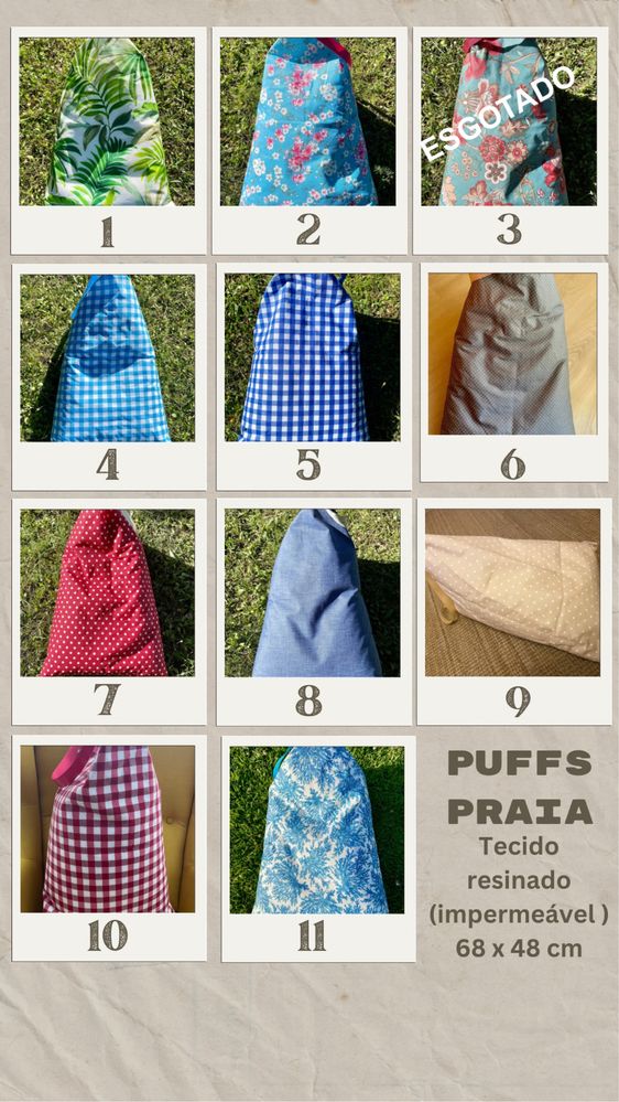 Almofadas de praia (puffs)