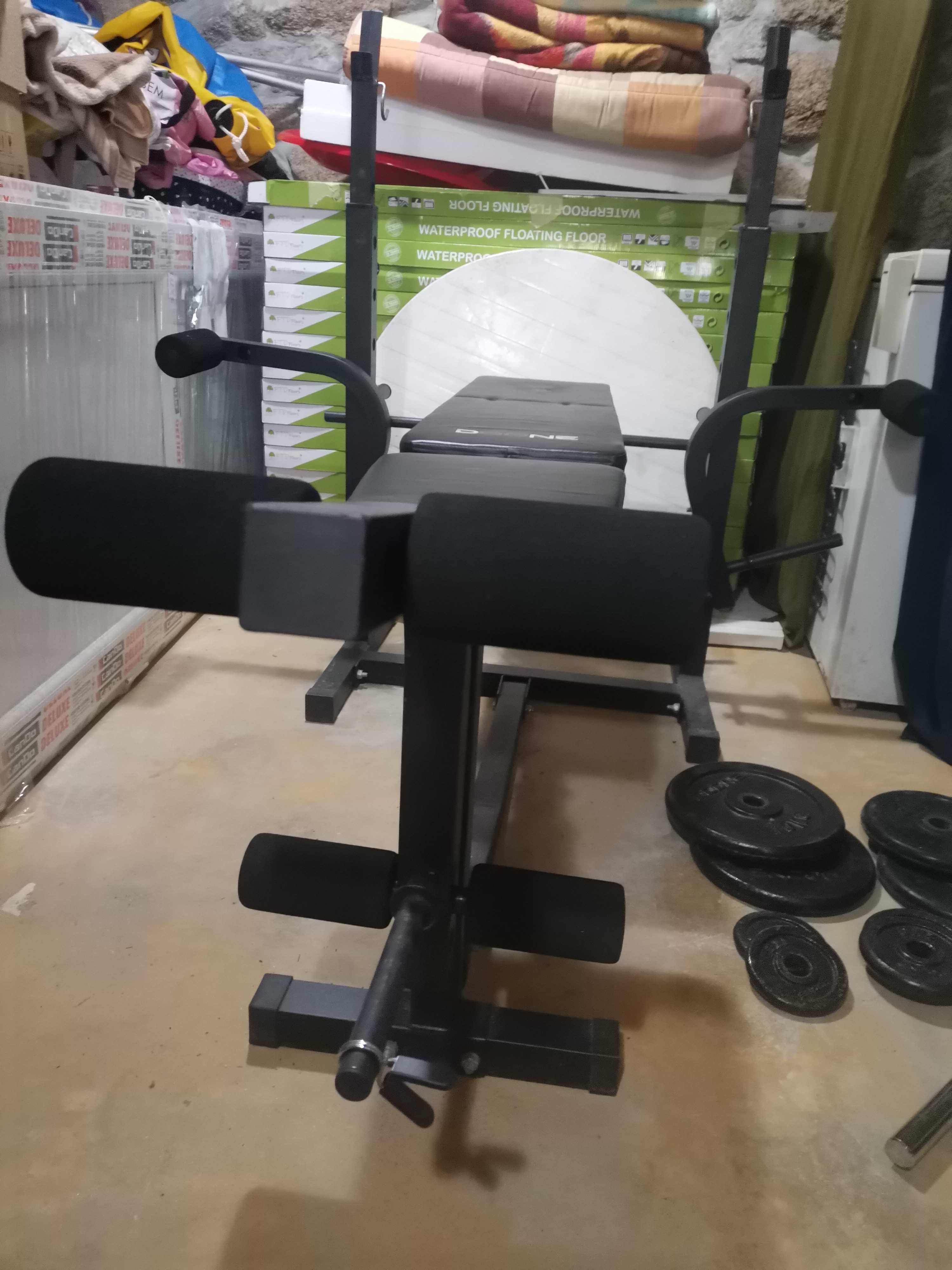 Banco musculação mais material