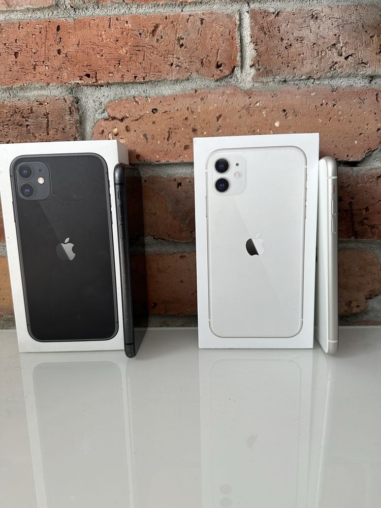 Iphone 11 czarny i bialy 64gb duży komplet