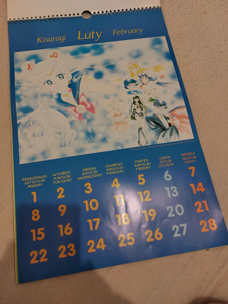 Kalendarz 1999 Czarodziejka z Księżyca, Sailor Moon.