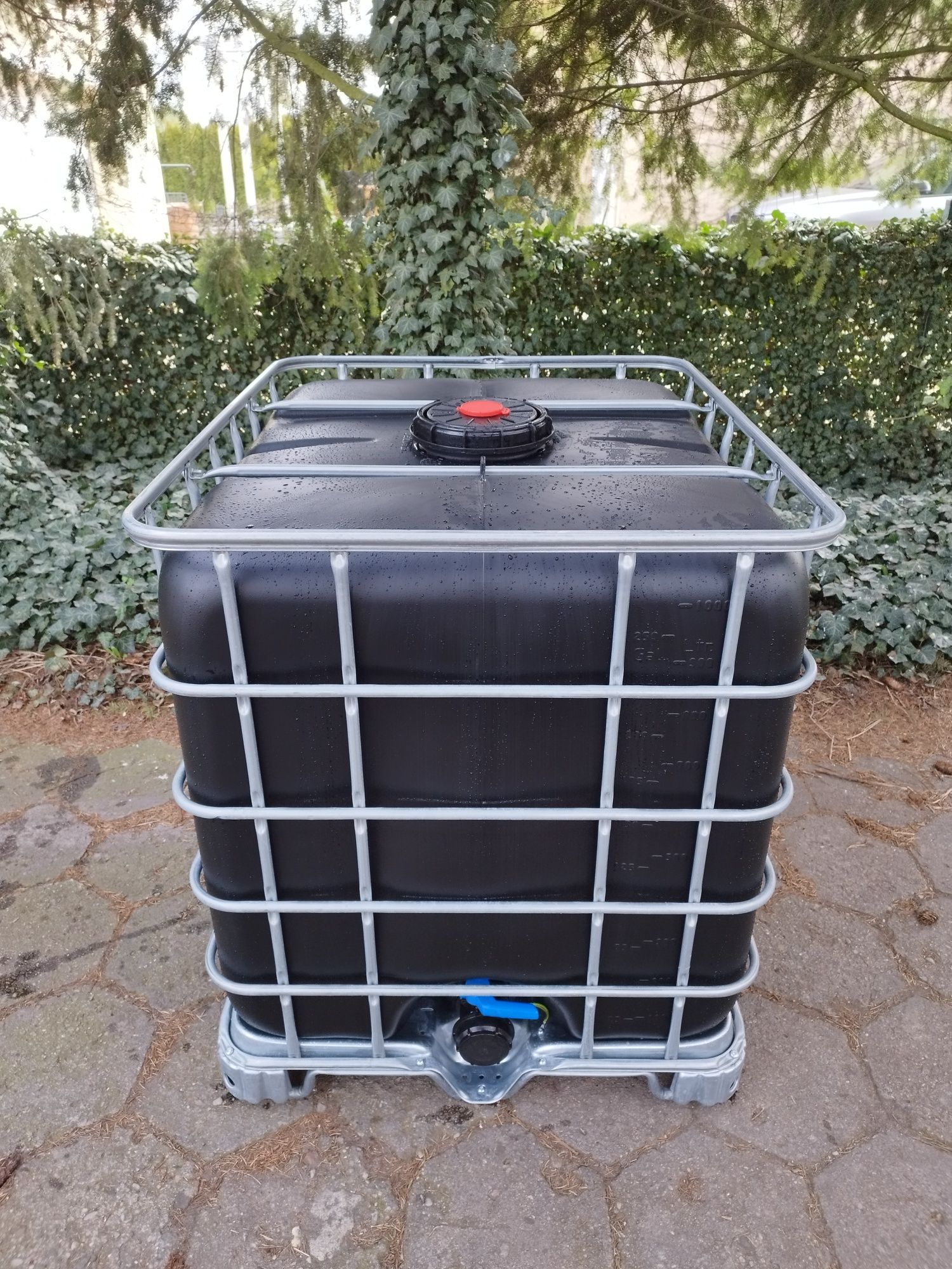 CZYSTY Zbiornik 1000l IBC czarny UV mauser mauzer baniak na wodę