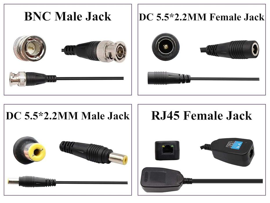 AAOTOKK Balun wideo RJ45 na BNC Nadajnik do kamer monitorujących