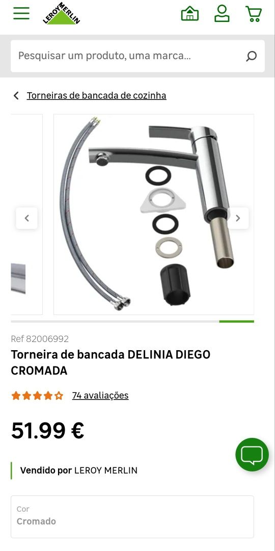 Torneira banca Delinia Diego cromada