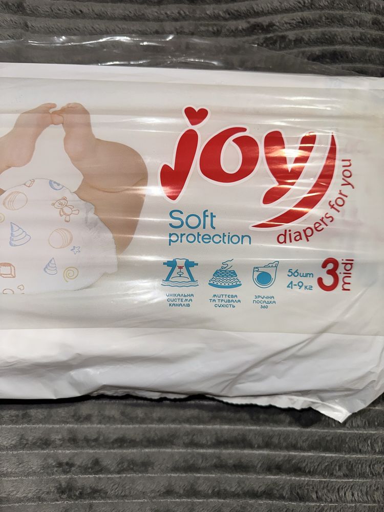 Підгузки joy 3 4-9 кг 56 шт.