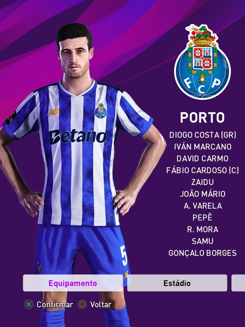 Pen Drive com Season Update 2025 para PES 2020 Ps4/Ps5