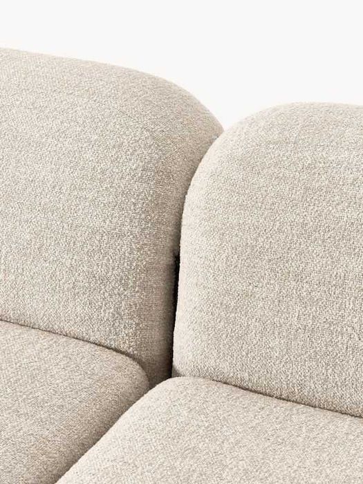 Nowoczesna sofa modułowa 3-os. Wolke Bouclé jasny beż 256x118x65cm