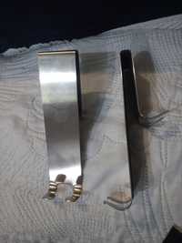 Dwie sztuki haczyki dwustronne na reczniki na kabine prysznicowa srebr