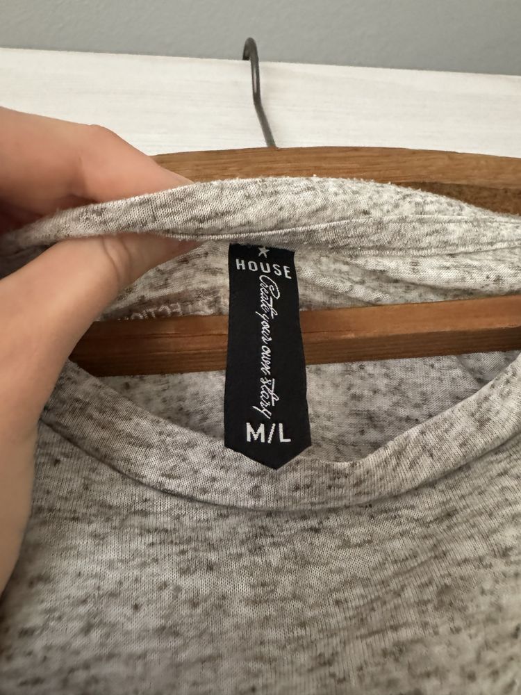 Szara koszulka na krótki rękaw nadruk z przodu