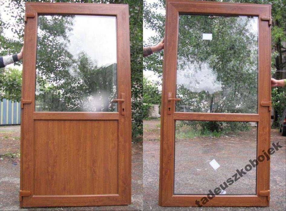 Drzwi PCV 100 x 210 Złoty Dąb sklepowe od ręki Gorzów Wielkopolski