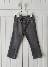 Szare Jeansowe Spodnie dla Chłopca Rurki Regulowane, Baby Club r. 86