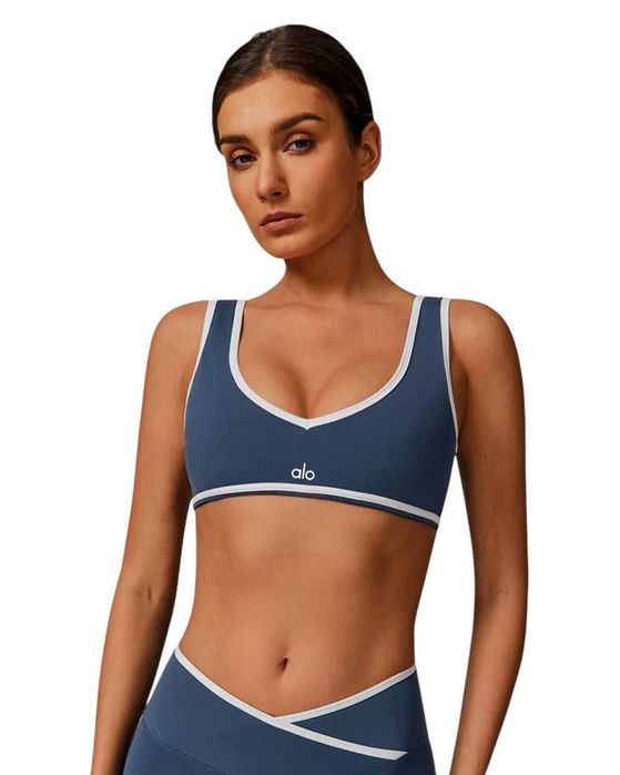 Топ спортивний Alo Yoga Contrast Line Bra Blue 88432-BL