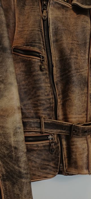 Skórzana kurtka motocyklowa vintage retro kolekcjonerska unikat germot