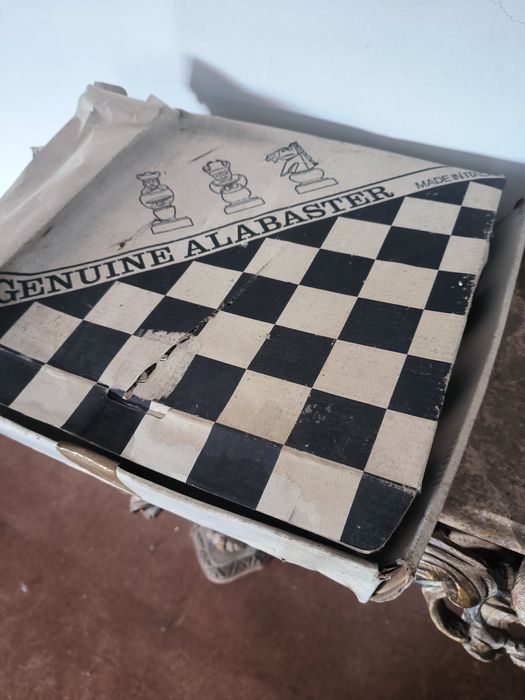 Tabuleiro de xadrez alabastro italiano